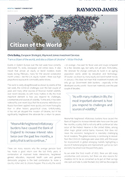 Ribble Valley Raymond James Investment Market Commentary - Citizen of the world - March 2022